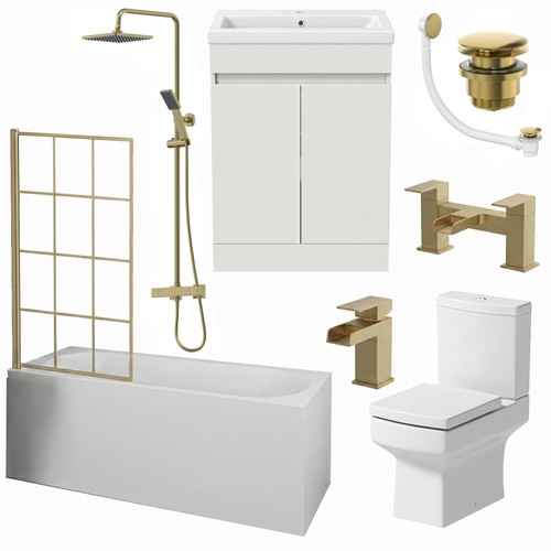Complete bathroom suite brass - bathroom,
