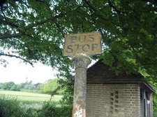 Photo 12x8 Old bus stop sign