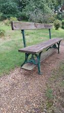 BEAUTIFUL ANTIQUE RECLAIMED VICTORIAN  CAST IRON & WOODEN GARDEN,ORANGERY, BENCH