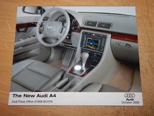 Genuine AUDI NEW A4 INTERIOR  10" x 8" glossy press photo - October 2000