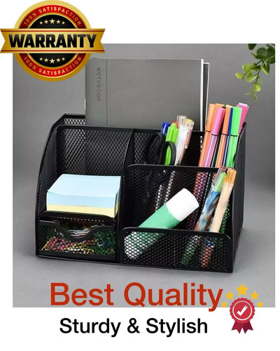 Metal mesh desk organiser - metal,