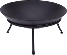 Large 48Cm Cast Iron round Metal Fire Pit | Garden Fire Bowl, Outdoor Brazier |