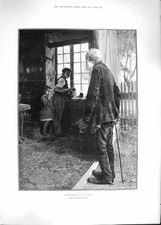 Original Old Antique Print