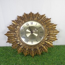 Seth Thomas Gilt Wood Starburst Wall Clock