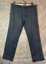 Next Mens Navy Blue Straight Fit Chinos Size 36 Small 96% Cotton+ Lycra (0353)