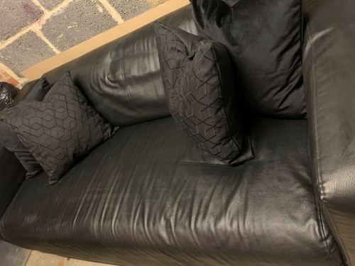 Sofa black leather - sofa, in