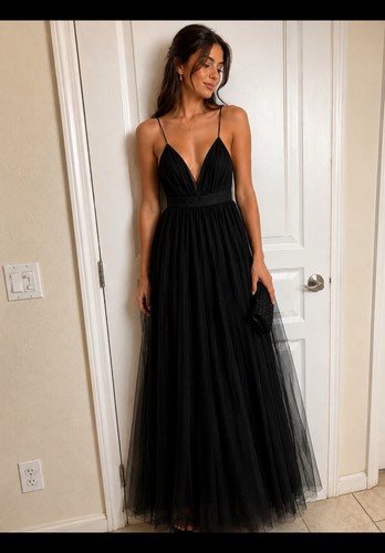 Windsor black tulle maxi dress - windsor,