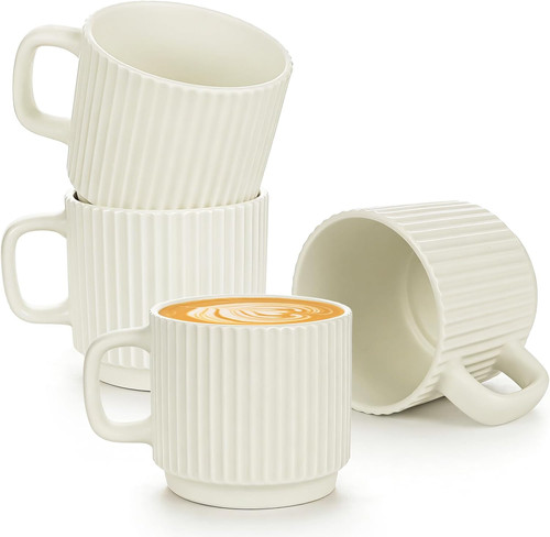 Stackable coffee mugs set - stackable, of