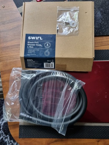 Swirl 75m matte black shower - swirl, 1.75m