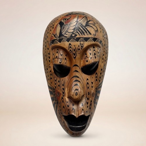 Vintage tribal wooden face - vintage,