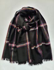 New Paul Smith Scarf Rainbow Check Scarf in black