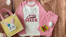Personalised Easter Printed 100% Cotton Pyjamas, keepsake PJs Bunny ears sparkle