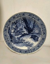 Blue and white wall plate