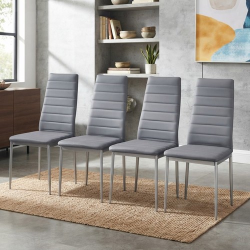 Contemporary grey faux leather - faux,