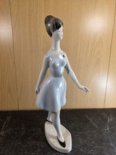 Hollohaza Hungary Art Deco Style Lady Porcelain Figure