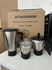 Parts only 3 Stainless Steel Jars with Lids Indian Mixer Grinder Vitasunhow