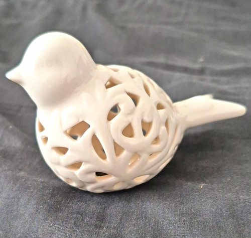 White glossy ceramic bird - glossy,