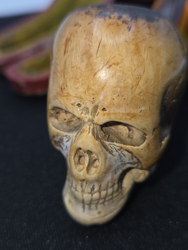 Antique meerschaum skull pipe - antique,