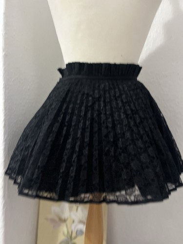 Black lace mini skirt - skirt, xs