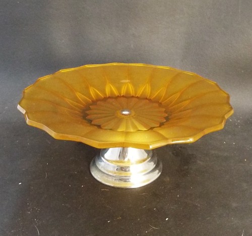 Vintage art deco amber glass - art,