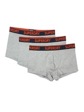 Superdry Grey Orange Triple Pack Classic Organic Men's Boxer Trunks *NEW* S/M/L