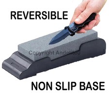 NON SLIP  Sharpening Stone Double sided Sharpener Fine Coarse Grit Wetstone