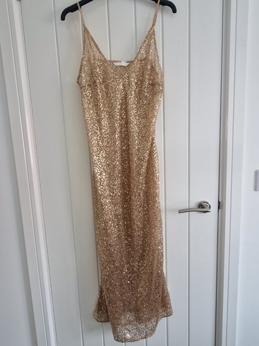 Gold sheer netted sequin - h&m,