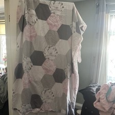 Asda George Bedding King Size Duvet Cover - Pink, Grey & White Reversible