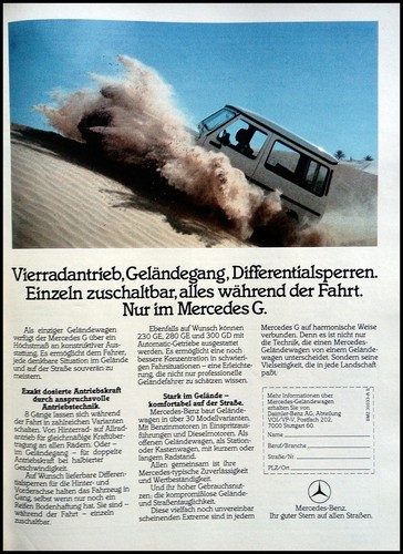 1983 mercedes series - mercedes, g-series