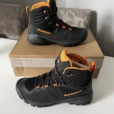 Mammut Men’s Sapuen Mid GORE-TEX® Walking Boots Black/Orange Size UK 7