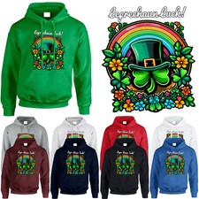Leprechaun Luck Mens Hoody St Patricks Day Fancy Dress Womens Gift Jumper