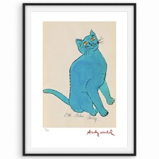 Andy Warhol Signed -  Sam/ Blue Cat - 25 Cats Named Sam series - Certificate. 