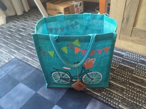 Canvas shopping bag with - with, bike