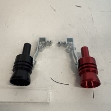 2Pack Exhaust Pipe Turbo Sound Whistle, Size XL, Black/Red (Universal Type)