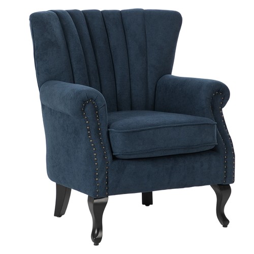 Blue chenille wingback - blue,