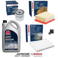 FOR FORD FIESTA 1.25 ZETEC PETROL BOSCH FILTER SERVICE KIT OIL AIR CABIN & SUMP