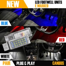 2X GOLF MK7 MK7.5 GTD GTI R LED VW RED BLUE FOOTWELL DOOR INTERIOR LIGHT SMD OEM