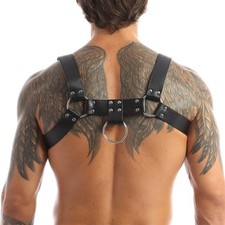Black Faux Leather Studded