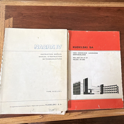 Nagra instruction manual - iv,
