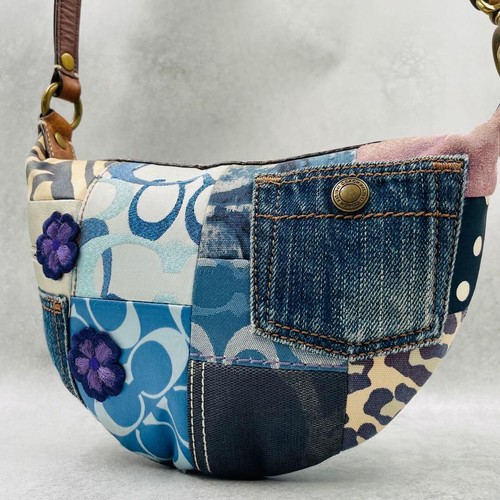 Coach blue denim patchwork - denim,