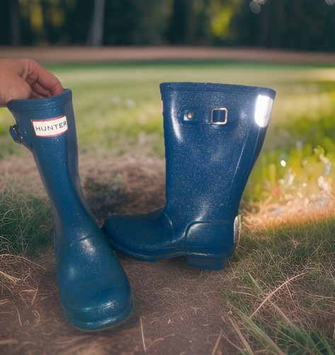Blue glitter hunter wellies - blue,