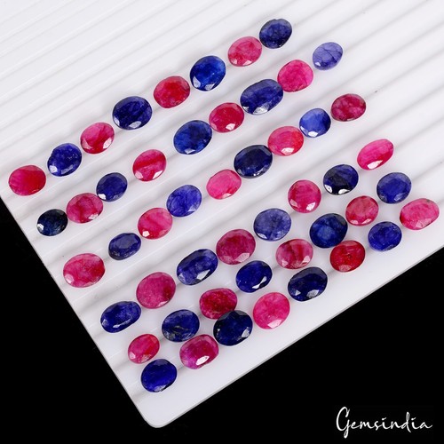 Natural red blue beryl oval - natural,