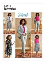 Butterick Easy SEWING PATTERN B6718 Misses Jacket,Dress,Top,Skirt,Trousers