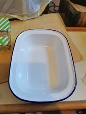 Vintage Oval Enamel Pie Dish