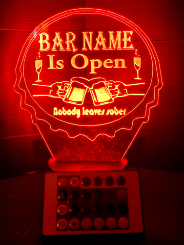 Bar open light top - top, sign