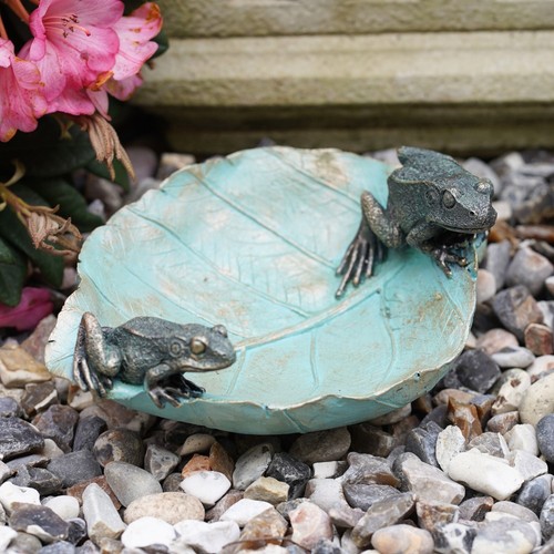 Frogs leaf birdfeeder - frogs, on