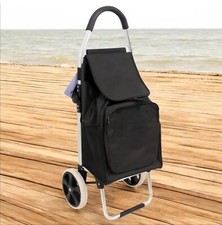 Large 2 Wheel Foldable Shopping Trolley Light Weight Strong Folding Cart Shopper