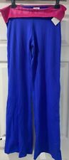 Zumba fitness pants gym trousers stretch long leg, blue pink Size 10-12, Medium