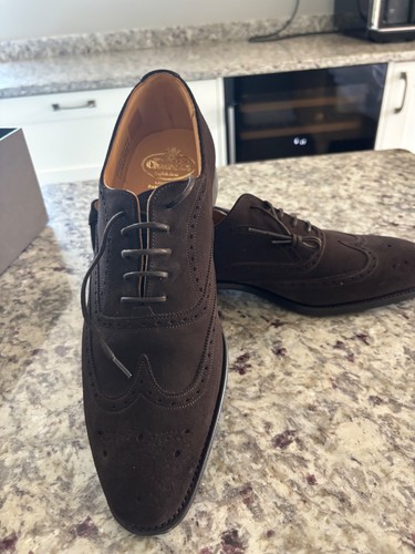 Church suede brogue 5 f - church`s, 9.5