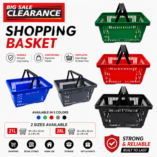 New plastic shopping basket - plastic,